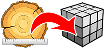  Troncos de Madeira → Volume - Calculadora de volume